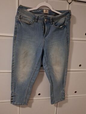 DC Light Blue Cropped Women's Jeans with Button Cuff